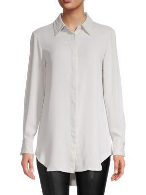 商品Tahari|High Low Button Down Shirt,价格¥252,第1张图片