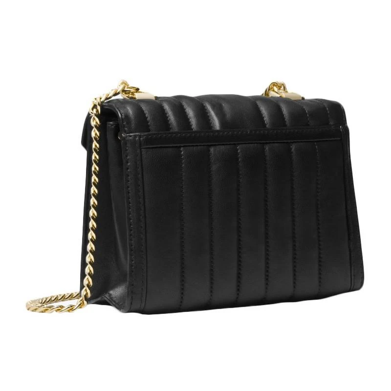 商品[国内直发] Michael Kors|Michael Kors 迈克·科尔斯 MK女包 牛皮金色标徽单肩斜挎包 黑色30F8GXIL1T BLACK,价格¥1827,第3张图片详细描述