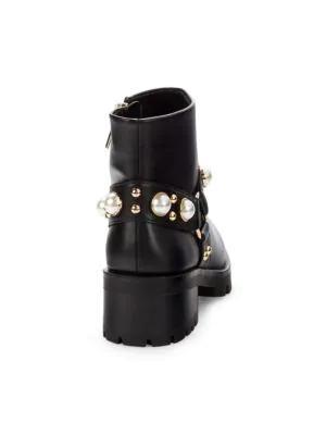 商品Karl Lagerfeld Paris|Pixie Embellished Moto Booties,价格¥372,第5张图片详细描述