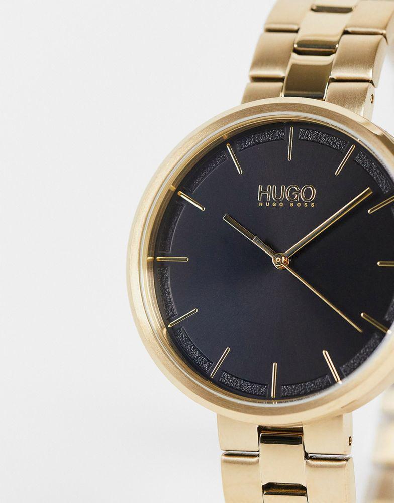 商品Hugo Boss|HUGO womens black dial bracelet watch in gold 1540102,价格¥1347,第5张图片详细描述