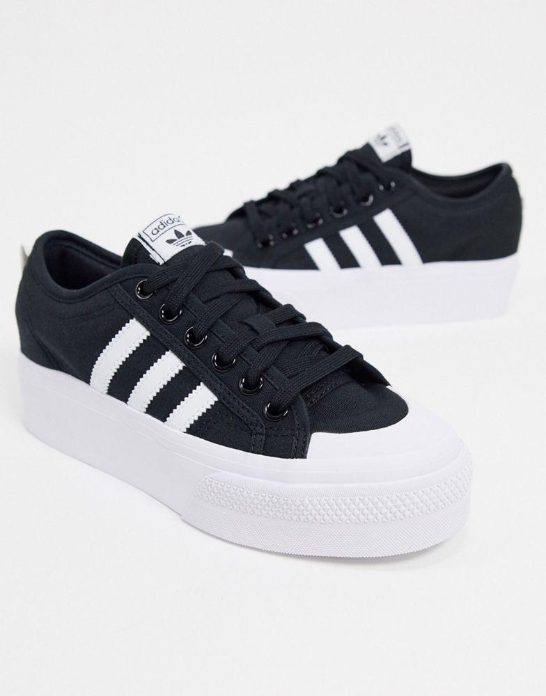 商品Adidas|adidas Originals Nizza platform trainers in black and white,价格¥448,第1张图片