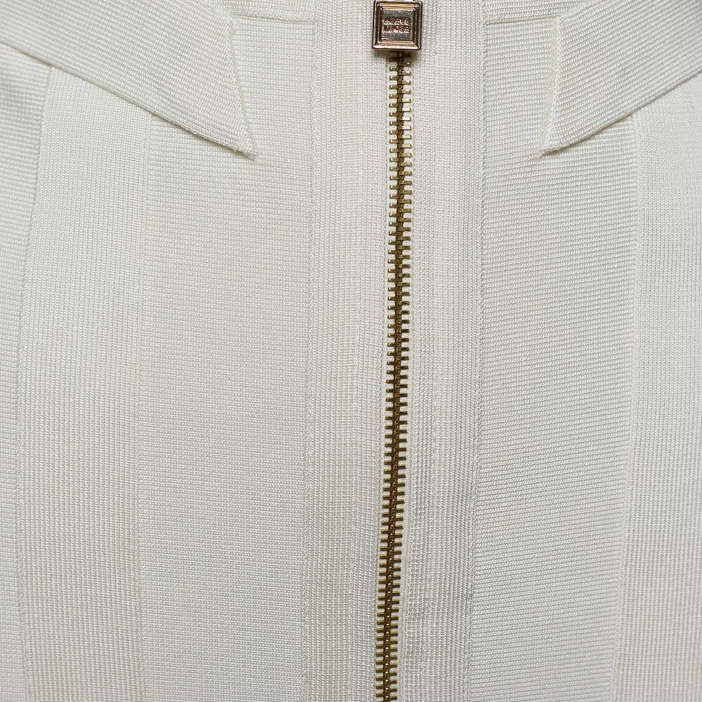 商品[二手商品] Herve Leger|Herve Leger Alabaster Knit Origami Fold Detail Maddison Zip Front Skirt S,价格¥1165,第3张图片详细描述