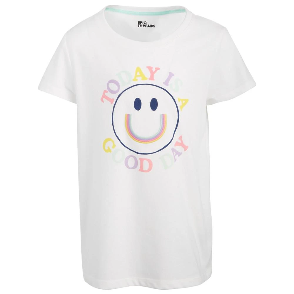 商品Epic Threads|Big Girls Smiley T-Shirt, Created for Macy's,价格¥118,第5张图片详细描述