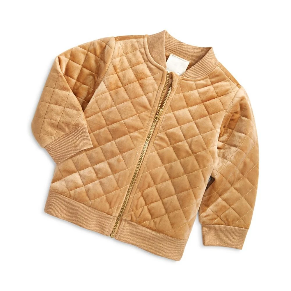 商品First Impressions|Baby Girls Quilted Velvet Jacket, Created for Macy's,价格¥141,第1张图片