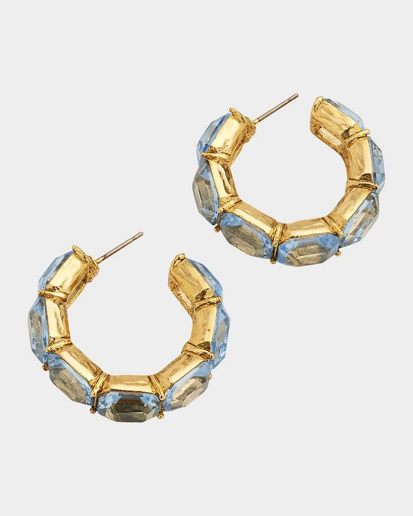 商品Oscar de la Renta|Baguette Crystal Hoop Earrings, Watermelon/Rainbow,价格¥2143,第3张图片详细描述