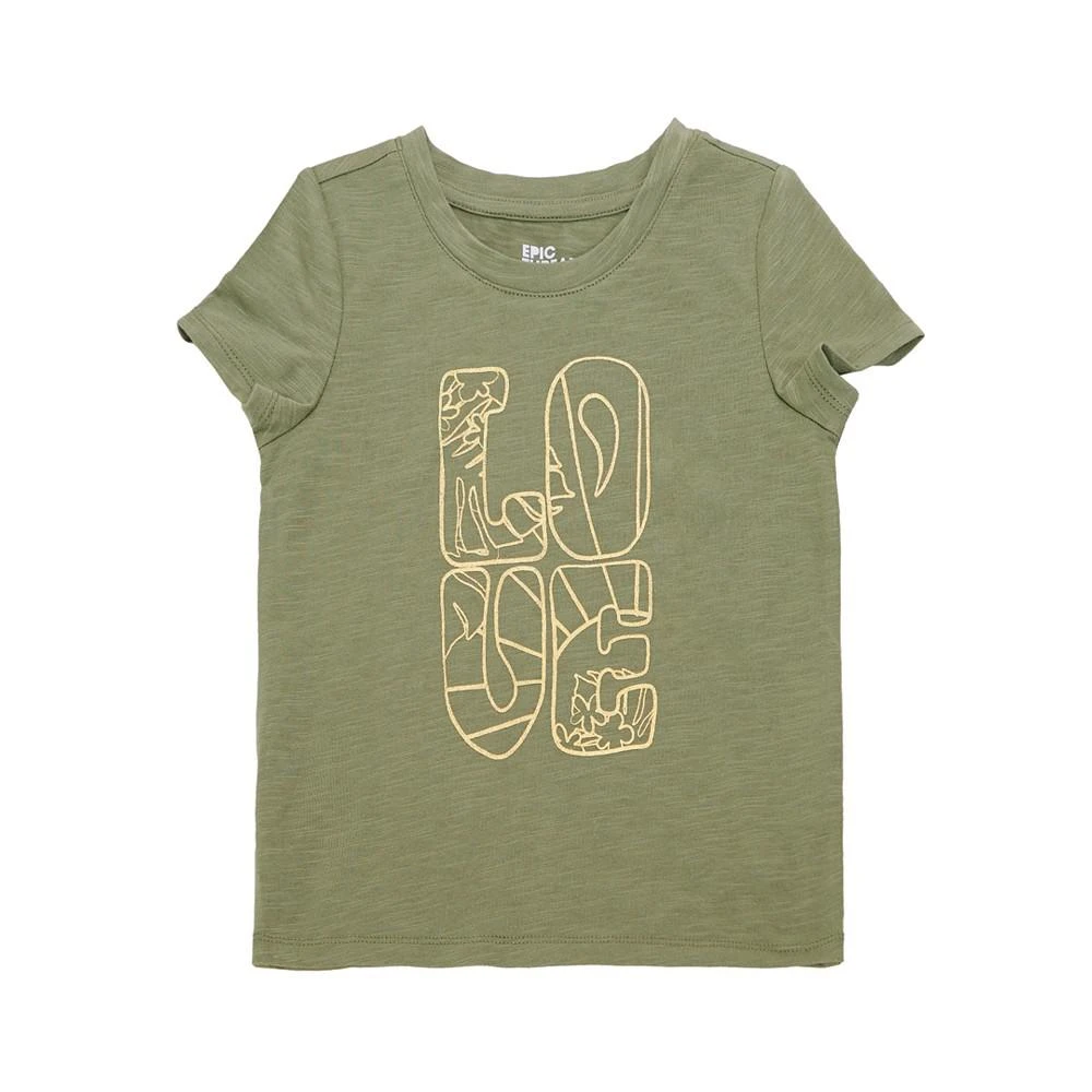 商品Epic Threads|Little Girls 'LOVE' Graphic T-shirt, Created For Macy's,价格¥24,第1张图片