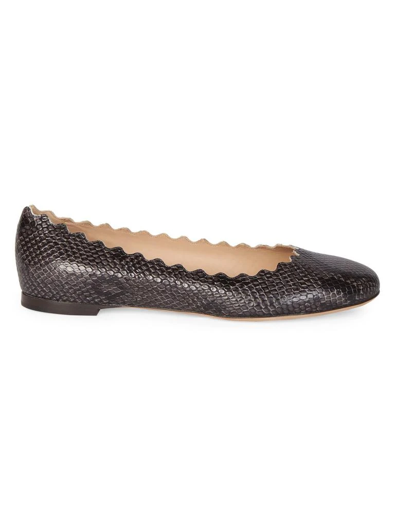 商品Chloé|Lauren Python-Embossed Leather Ballet Flats,价格¥1994,第1张图片