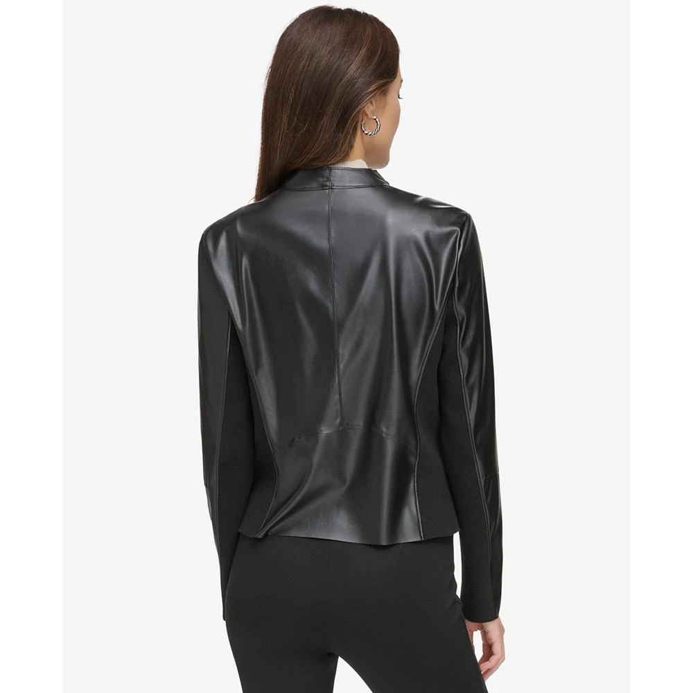 商品DKNY|Women's Side-Zip Faux-Leather Moto Biker Jacket,价格¥446,第2张图片详细描述