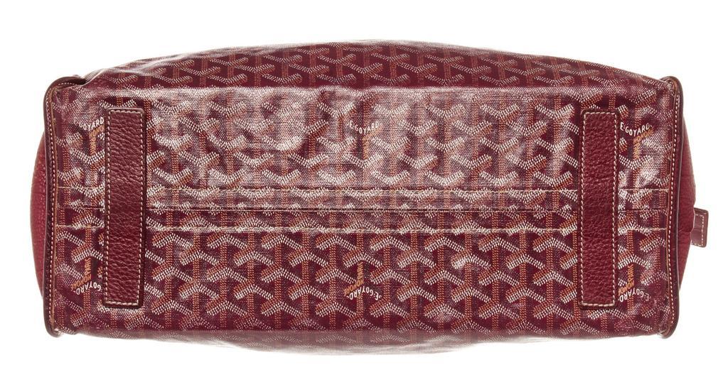商品[二手商品] Goyard|Goyard Burgundy Goyardine Canvas Leather Sac Hardy PM Tote Bag,价格¥18056,第6张图片详细描述