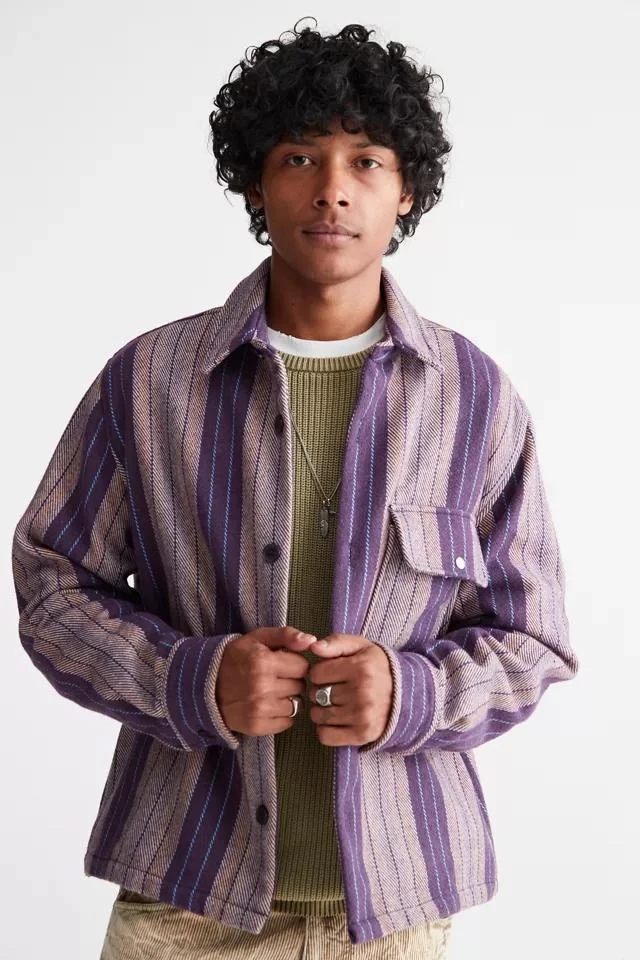 商品BDG|BDG Mason Blanket Stripe Overshirt,价格¥113,第3张图片详细描述