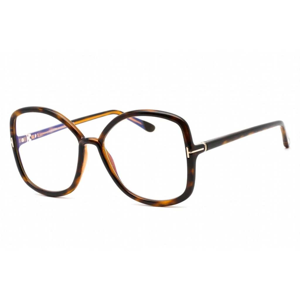 商品Tom Ford|Tom Ford Women's Eyeglasses - Oversized Shape Dark Havana Acetate Frame | FT5845-B 052,价格¥912,第1张图片