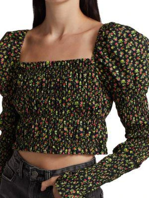 商品CAROLINE CONSTAS|Delilah Floral Crop Top,价格¥883,第4张图片详细描述