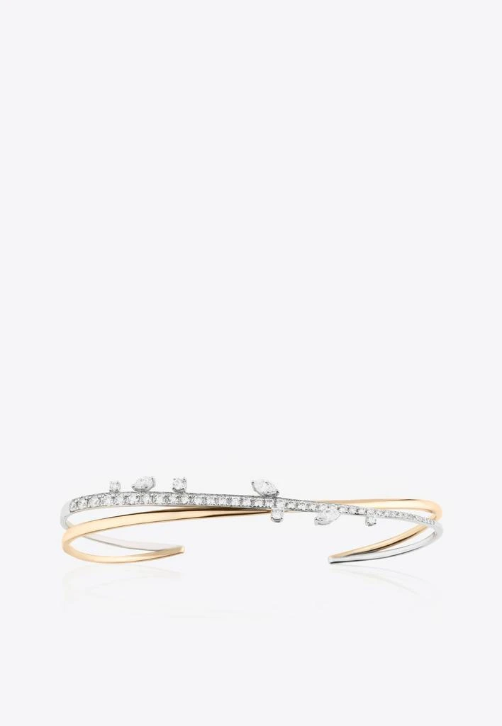 商品Yeprem|Silhouette Rays Diamond Bracelet and Ring in 18-Karat White and Yellow Gold,价格¥109009,第1张图片