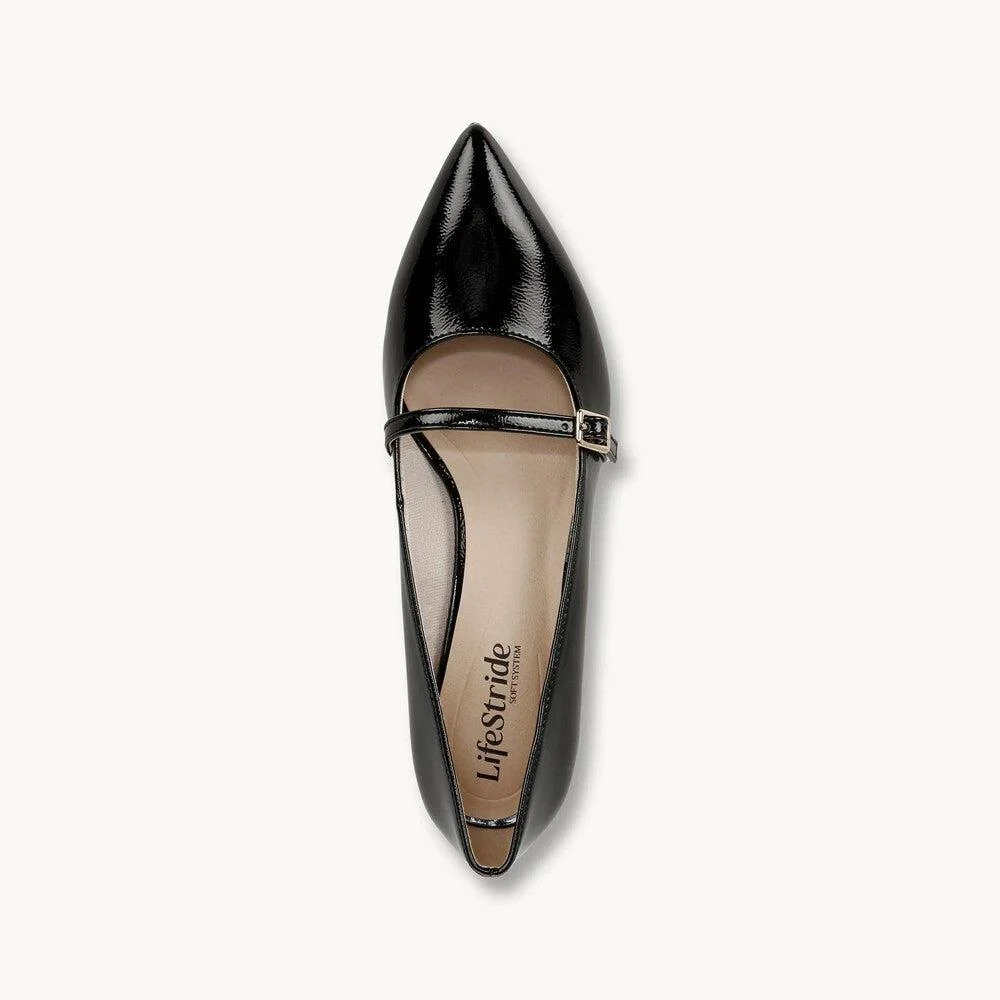 商品LifeStride|Madelyn Mary Jane Women's US 9 Black Leather Kitten Heel Pump RHS4145,价格¥631,第4张图片详细描述