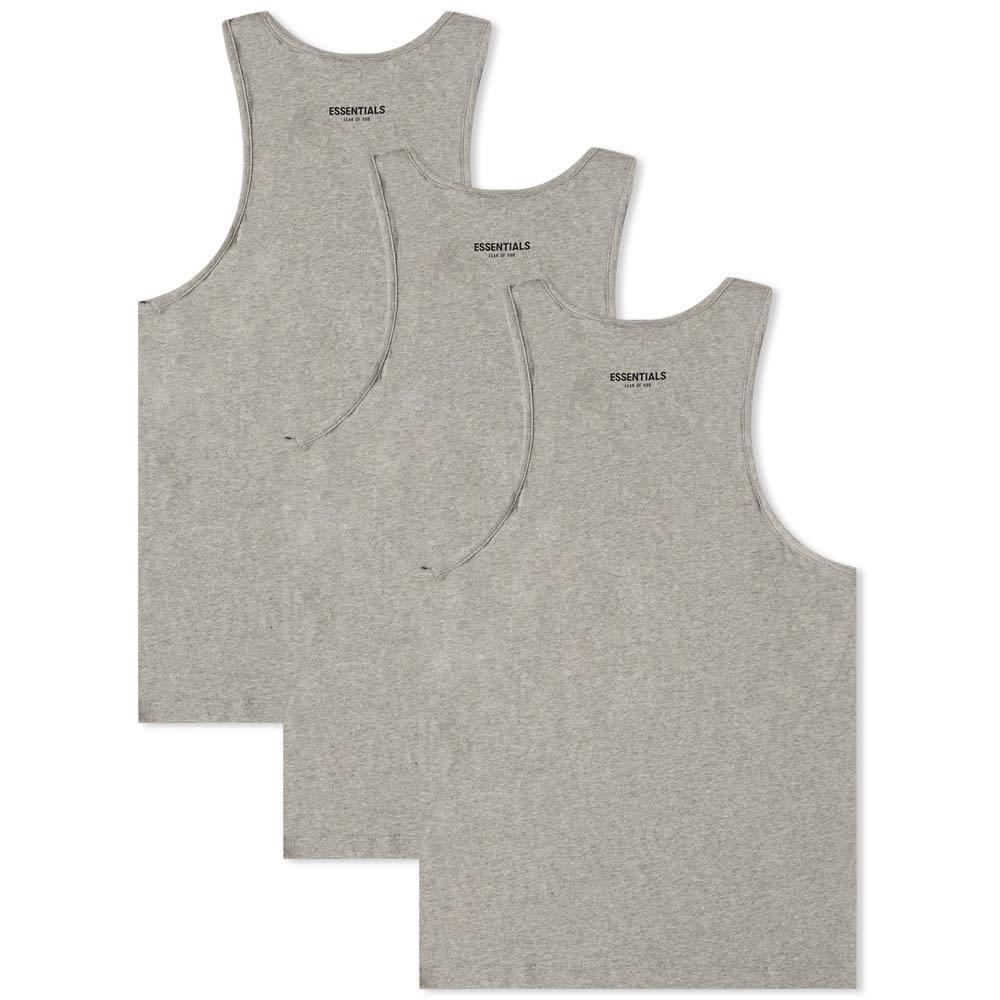 商品Essentials|Fear of God ESSENTIALS Tank - 3 Pack - Dark Oatmeal,价格¥855,第4张图片详细描述