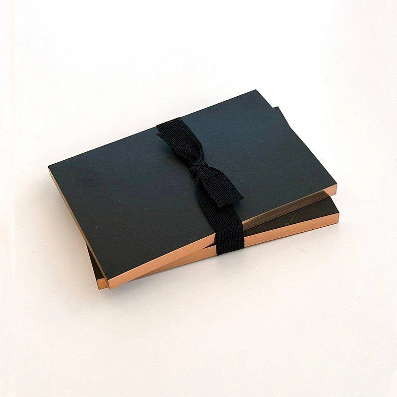 商品Wms&Co|Little Black Notebooks with Rose Gold Edging (set of 2),价格¥114,第1张图片