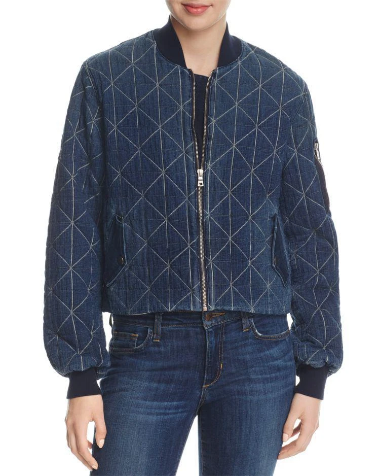 商品Hudson|Quilted Denim Bomber Jacket,价格¥766,第3张图片详细描述