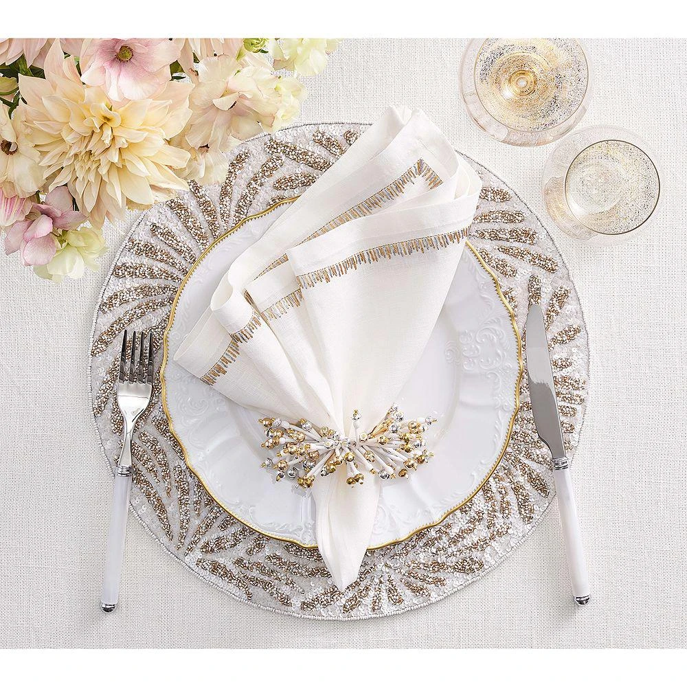Fun Burst Napkin Ring in White, Gold & Silver 商品