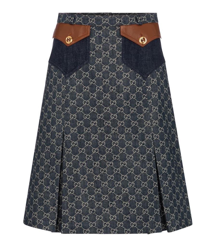 商品Gucci|GG jacquard denim midi skirt,价格¥6947,第1张图片
