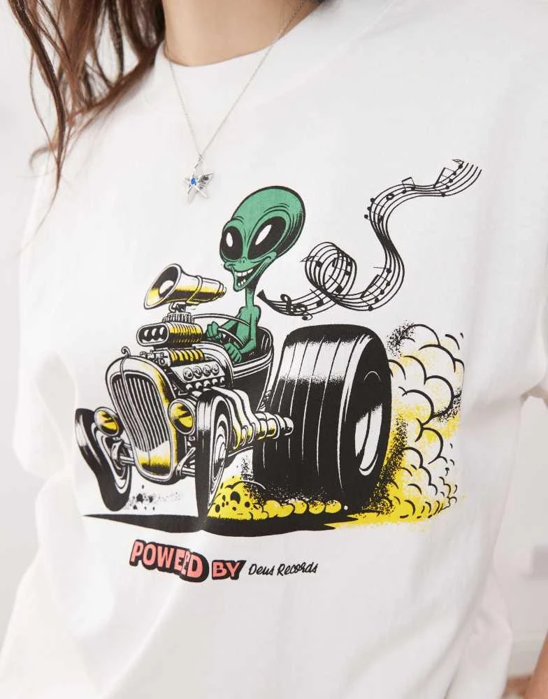 商品Deus|Deus Ex Machina celestial rod graphic t-shirt in white,价格¥389,第4张图片详细描述