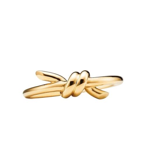 商品Tiffany & Co.|  Tiffany & Co./蒂芙尼 22春夏新款 Knot系列 18K金 黄金色 绳结戒指GRP12002,价格¥10483,第1张图片