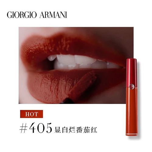 商品[国内直发] Armani|阿玛尼GA 臻致丝绒哑光唇釉 #405 6.5ml（红管405）,价格¥198,第1张图片