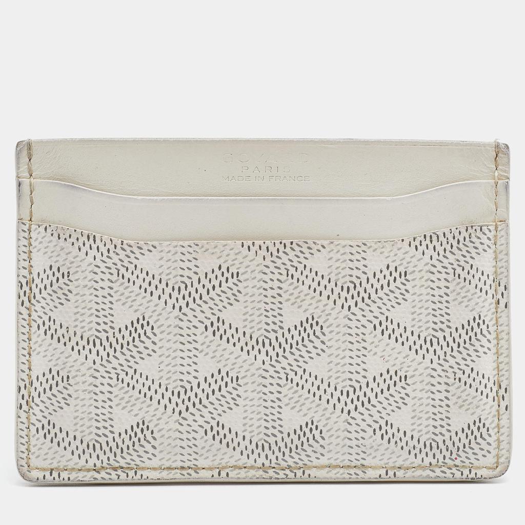 商品[二手商品] Goyard|Goyard White Goyardine Coated Canvas And Leather Saint Sulpice Card Holder,价格¥3684,第1张图片