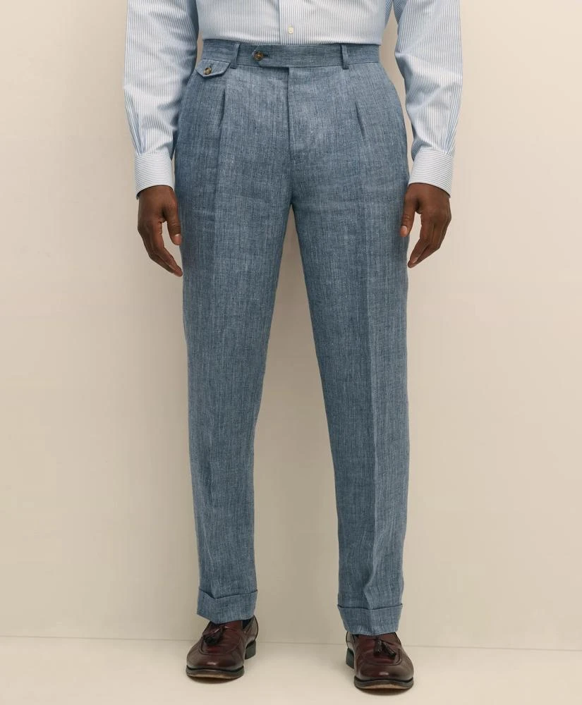 商品Brooks Brothers|Classic Fit Herringbone Linen Single-Pleat Suit Pants,价格¥1046,第2张图片详细描述