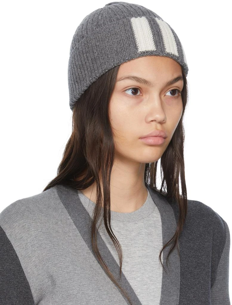 商品Thom Browne|Gray Cashmere 4-Bar Beanie,价格¥2199,第2张图片详细描述