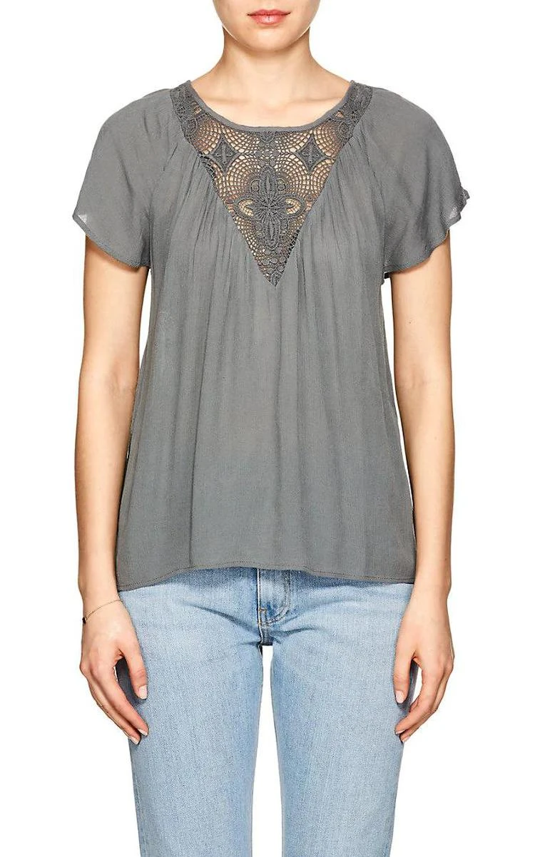 商品Lilla P|Plissé & Lace Top,价格¥180,第1张图片