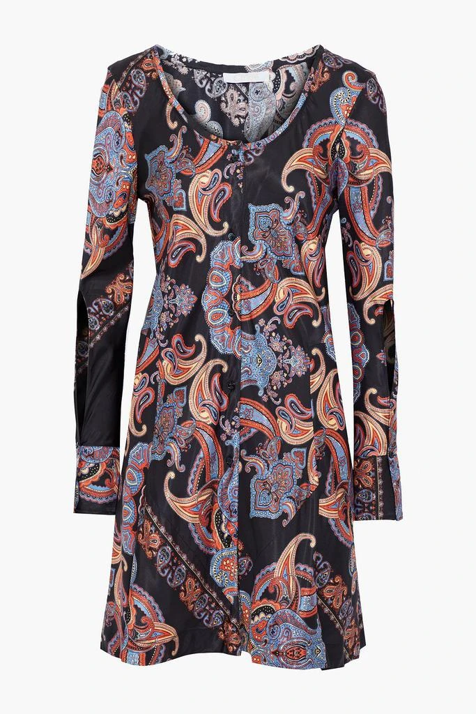 商品Chloé|Printed satin-twill mini dress,价格¥2996,第3张图片详细描述