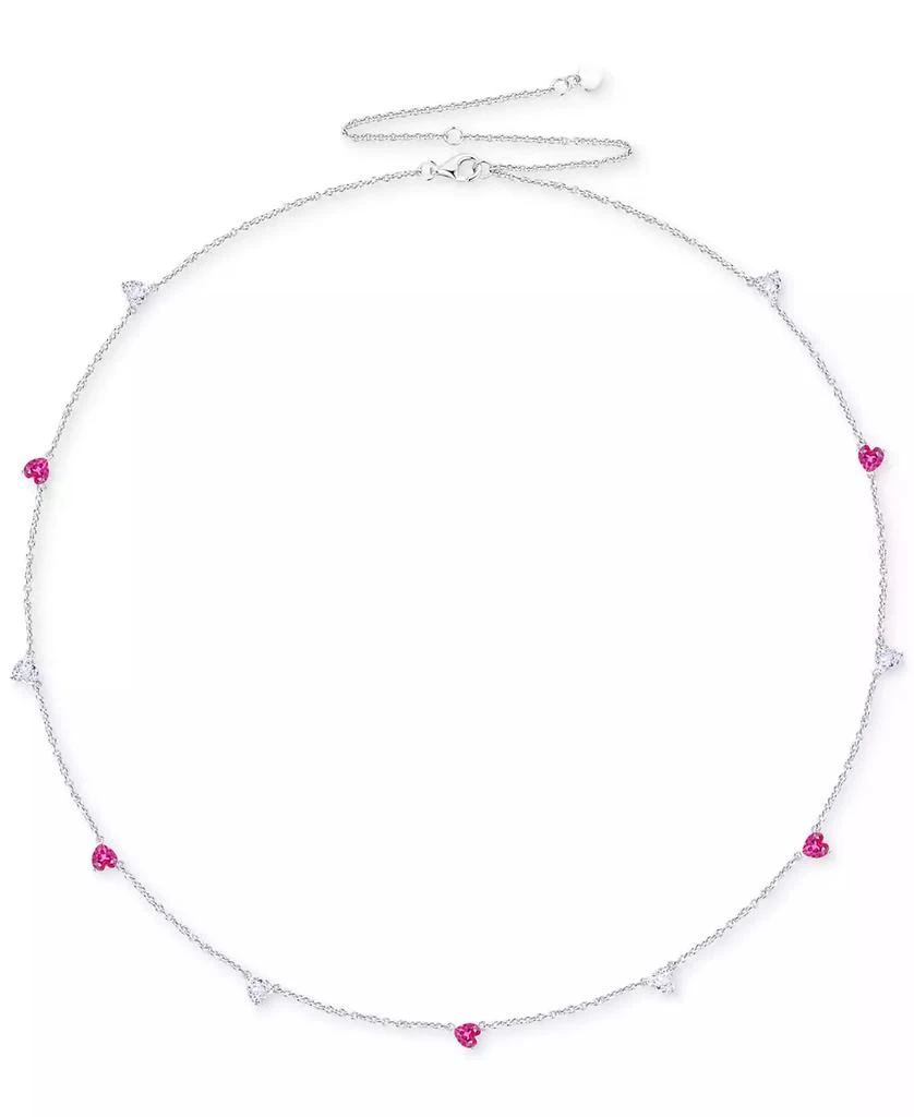 商品Macy's|Lab Created Ruby (5-1/2 ct. t.w.) & White Sapphire (5-1/2 ct. t.w.) Heart Necklace, Bracelet & Earrings in Sterling Silver,价格¥736,第5张图片详细描述