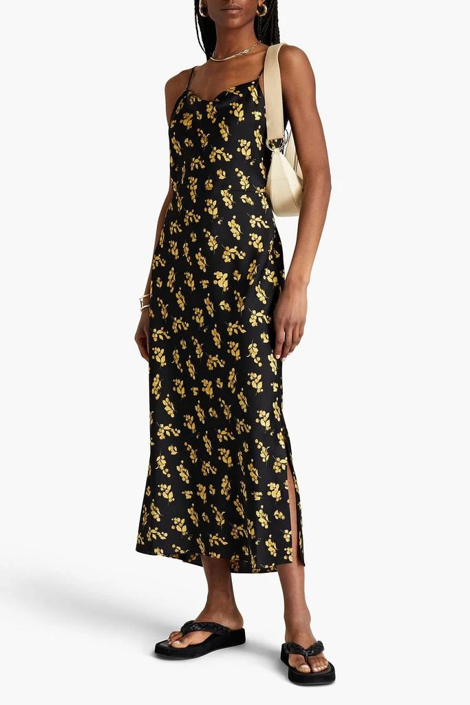 商品Vince|Floral-print satin midi slip dress,价格¥774,第4张图片详细描述