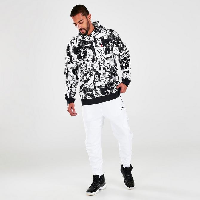 Men's Jordan Essentials Allover Print Graphic Fleece Hoodie商品第2张图片规格展示