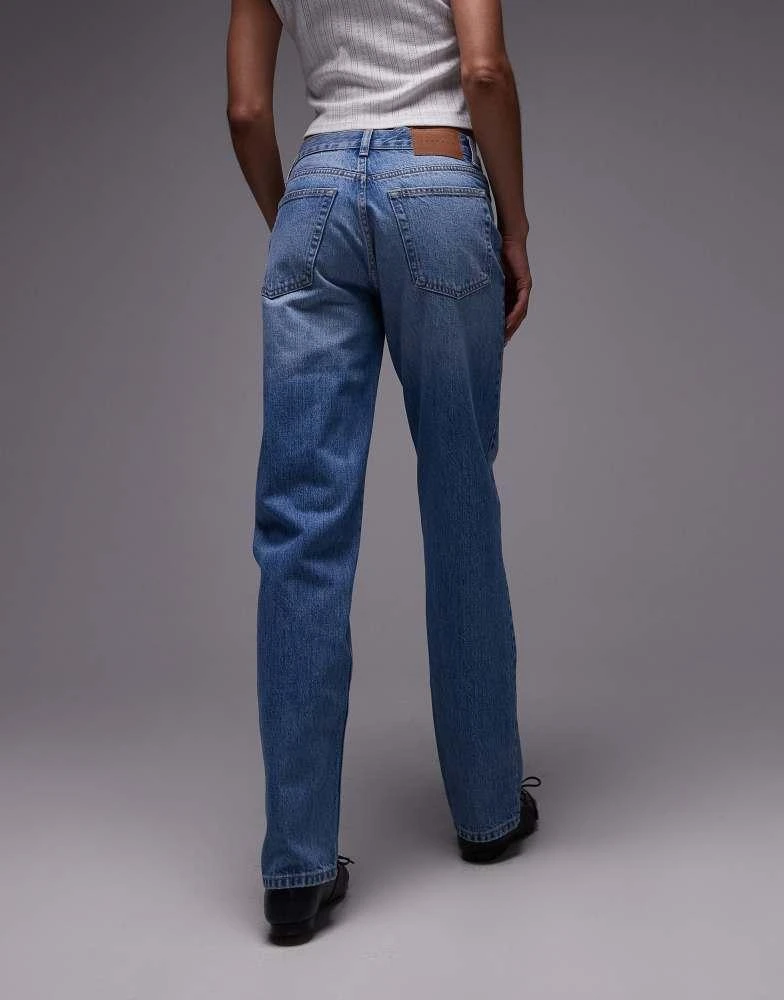 商品Topshop|Topshop Runway mid rise straight jean in bleach,价格¥162,第2张图片详细描述