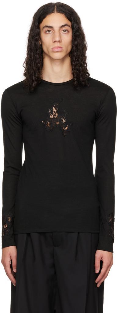 商品Arturo Obegero|SSENSE 独家发售黑色贴花长袖 T 恤,价格¥5700,第1张图片