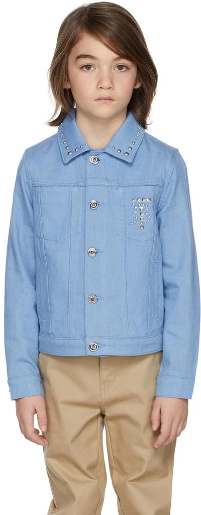 商品Burberry|Kids Blue Japanese Denim Studded Monogram Jacket,价格¥4654,第2张图片详细描述