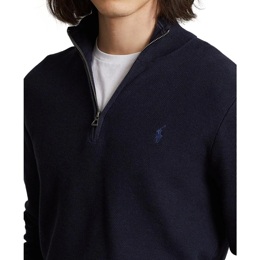 商品Ralph Lauren|Men's Mesh-Knit Cotton Quarter-Zip Sweater,价格¥419,第3张图片详细描述