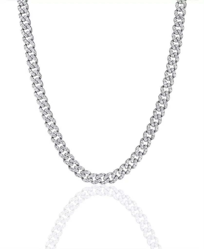 商品OMA THE LABEL|Frosty Link Collection 9mm Necklace in White Gold- Plated Brass, 16",价格¥969,第1张图片