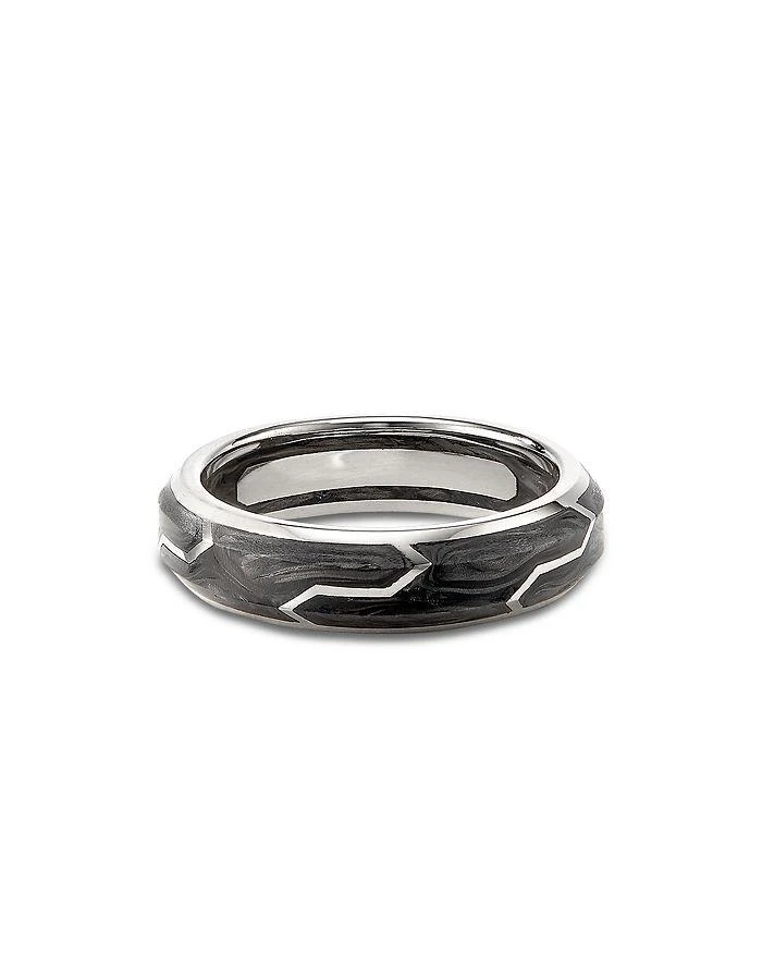 商品David Yurman|Men's 18K White Gold Forged Carbon 6mm Band,价格¥14584,第1张图片详细描述