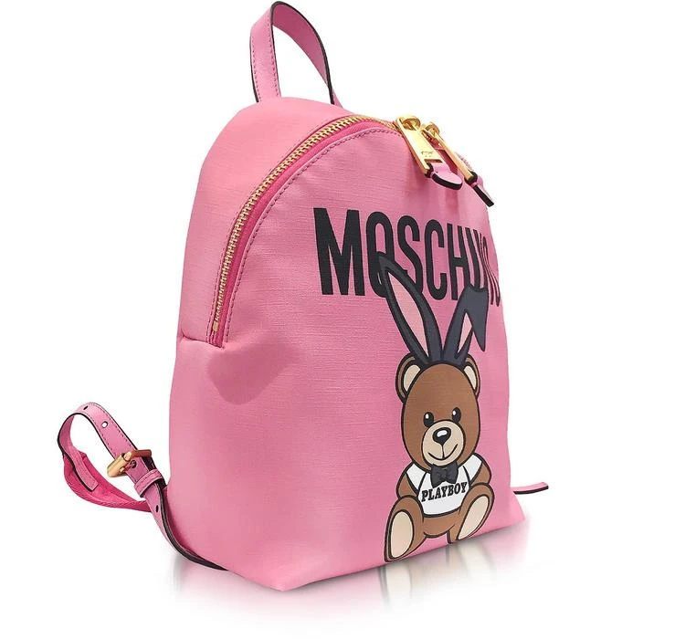 商品Moschino|Moschino 摩斯基诺 Teddy Playboy Pink Print Nylon Backpack w/Logo,价格¥2980,第2张图片详细描述