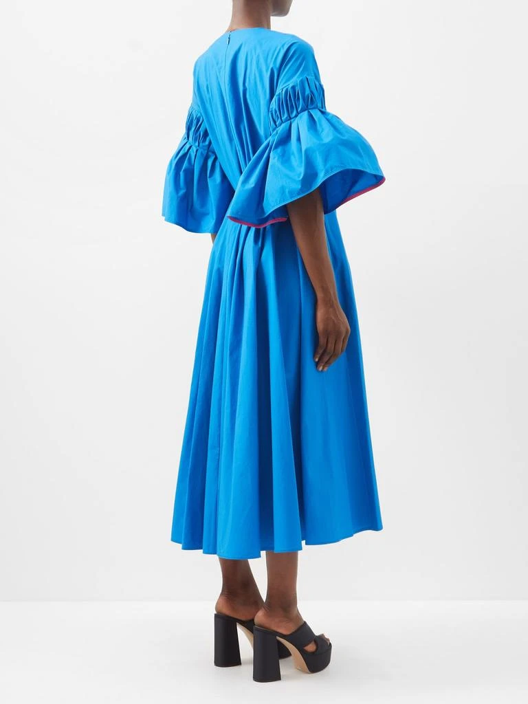 商品ROKSANDA|Iosefena gathered-sleeve cotton midi dress,价格¥6234,第5张图片详细描述