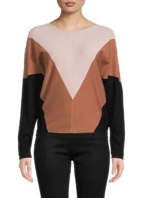 Colorblock Dolman Sleeve Sweater商品第1张图片规格展示
