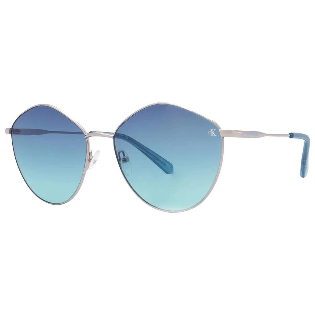 商品Calvin Klein|Light Blue Oval Ladies Sunglasses CKJ22202S 040 61,价格¥224,第3张图片详细描述