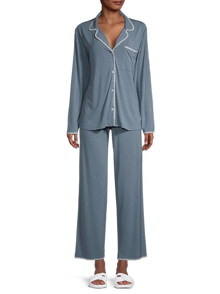 商品Eberjey|Two-Piece Frida Whip Stitch Pajama Set,价格¥659,第2张图片详细描述
