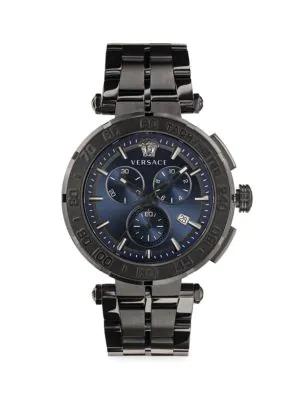 45MM Black Stainless Steel Chronograph Watch商品第1张图片规格展示