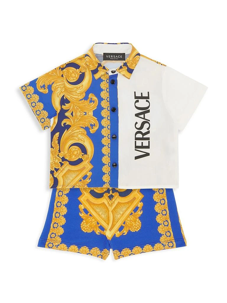 商品Versace|Baby's Logo Barocco Short-Sleeve Shirt,价格¥1310,第2张图片详细描述