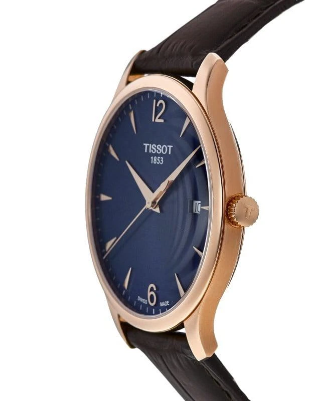 商品Tissot|Tissot Tradition Blue Dial Brown Leather Strap Men's Watch T063.610.36.047.00,价格¥2028,第2张图片详细描述