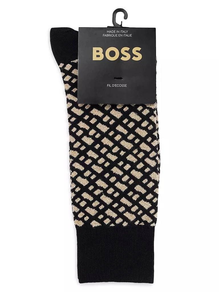 商品Hugo Boss|Regular-length socks with sparkling monograms in stretch fabric,价格¥77,第3张图片详细描述