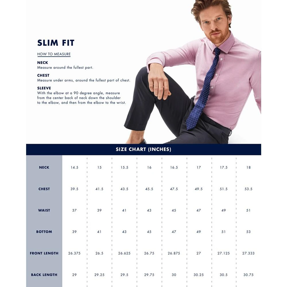 商品Tommy Hilfiger|Men's Slim-Fit Performance Stretch Check Dress Shirt,价格¥187,第3张图片详细描述